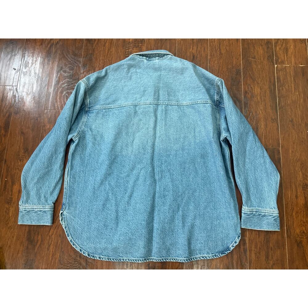 Madewell Denim Boxy Shirt Jacket Maspeth Wash Size Large NU401 - Picture 9 of 13